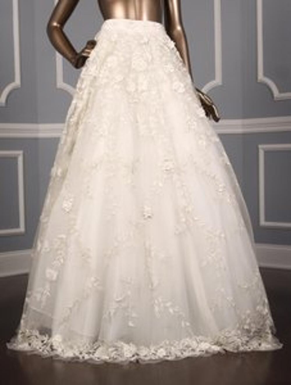 CARMEN MARC VALVO Bridal Formal Skirt Ivory Embroidered Wedding Georgina C90060